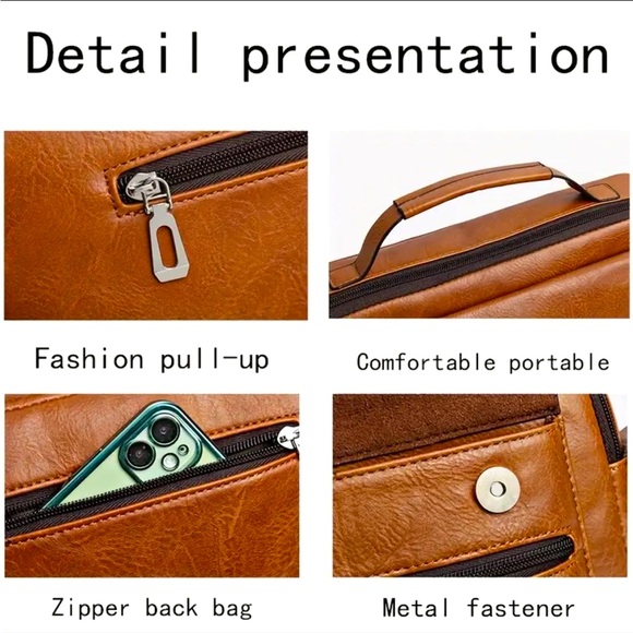 Vintage Style Messenger Bag - Vintage Explorer Sling Bag, Multi-Pocket Bag - Picture 7 of 15